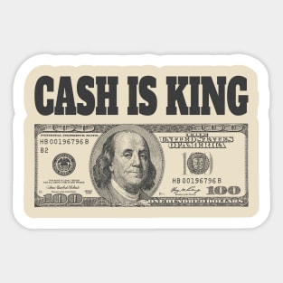 cash is king vintage retro style Sticker